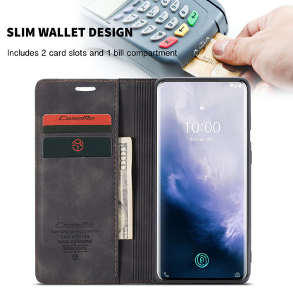 CASEME 013 Series for OnePlus 7 Pro Auto-absorbed Wallet Stand PU Leather Phone Cover