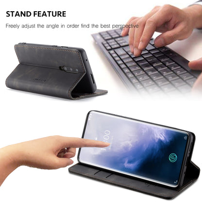 CASEME 013 Series for OnePlus 7 Pro Auto-absorbed Wallet Stand PU Leather Phone Cover