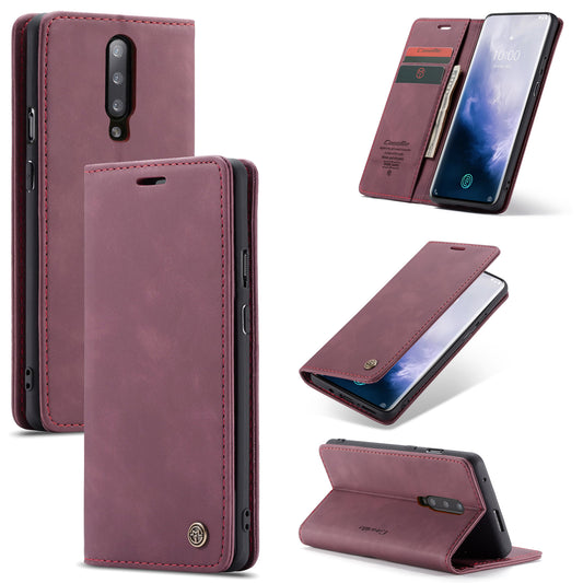 CASEME 013 Series for OnePlus 7 Pro Auto-absorbed Wallet Stand PU Leather Phone Cover