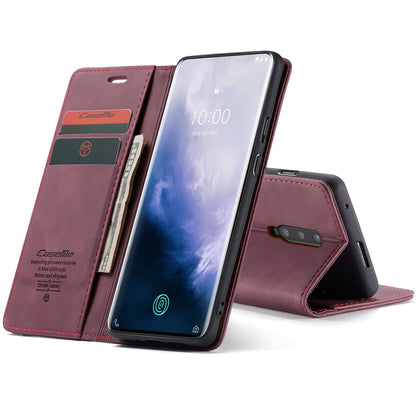 CASEME 013 Series for OnePlus 7 Pro Auto-absorbed Wallet Stand PU Leather Phone Cover