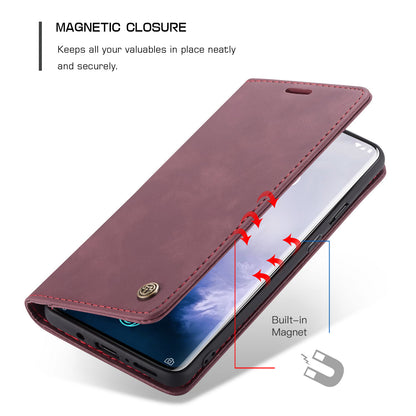 CASEME 013 Series for OnePlus 7 Pro Auto-absorbed Wallet Stand PU Leather Phone Cover