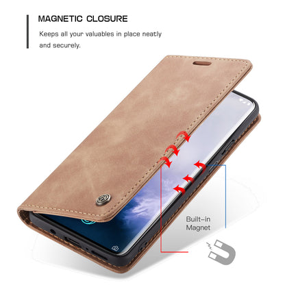 CASEME 013 Series for OnePlus 7 Pro Auto-absorbed Wallet Stand PU Leather Phone Cover