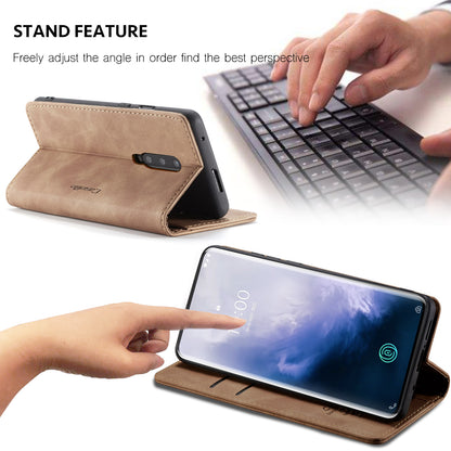 CASEME 013 Series for OnePlus 7 Pro Auto-absorbed Wallet Stand PU Leather Phone Cover