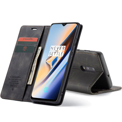 CASEME 013 Series Auto-absorbed Leather Flip Wallet Case for OnePlus 7