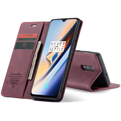 CASEME 013 Series Auto-absorbed Leather Flip Wallet Case for OnePlus 7