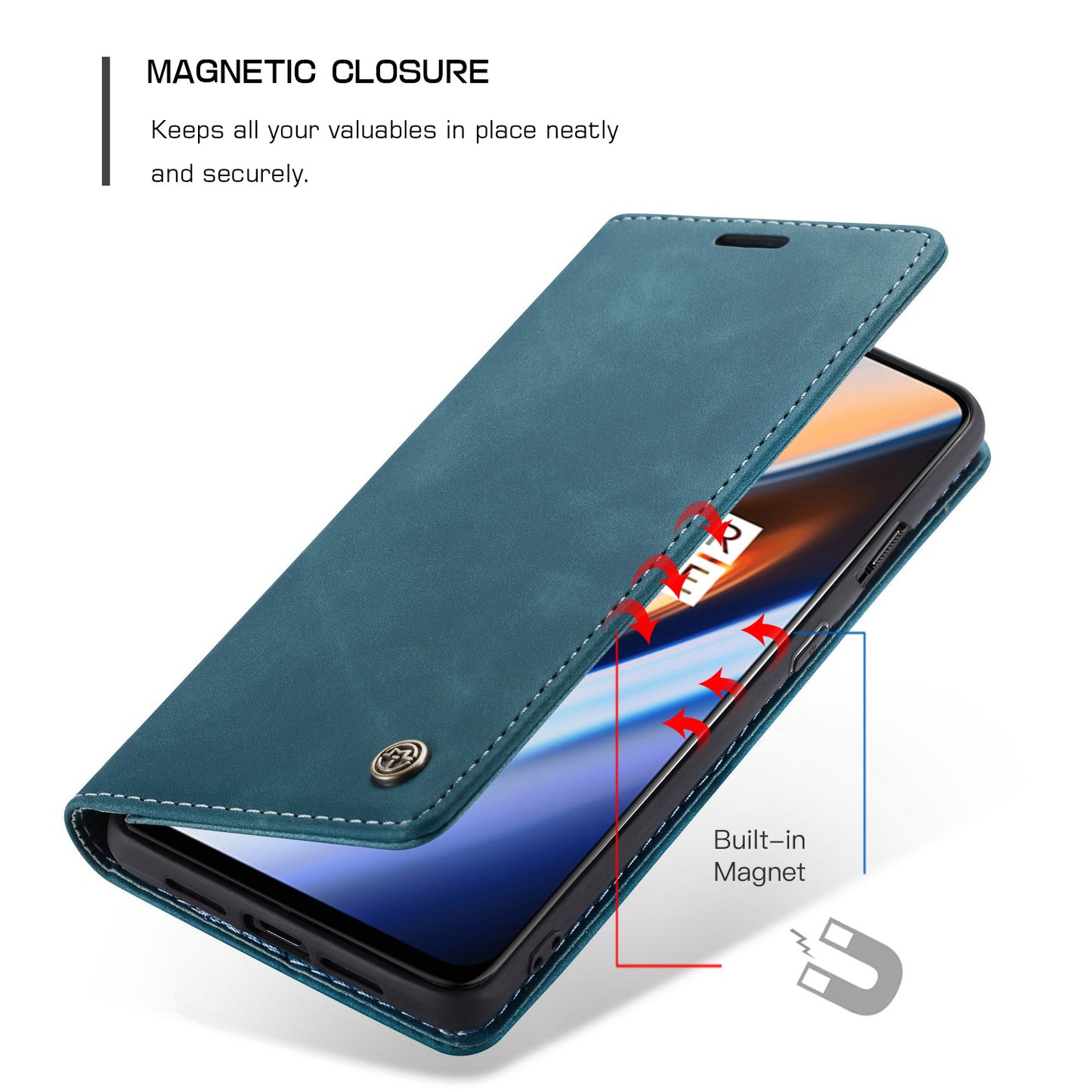 CASEME 013 Series Auto-absorbed Leather Flip Wallet Case for OnePlus 7