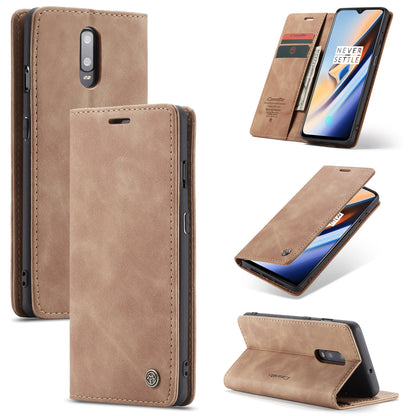 CASEME 013 Series Auto-absorbed Leather Flip Wallet Case for OnePlus 7