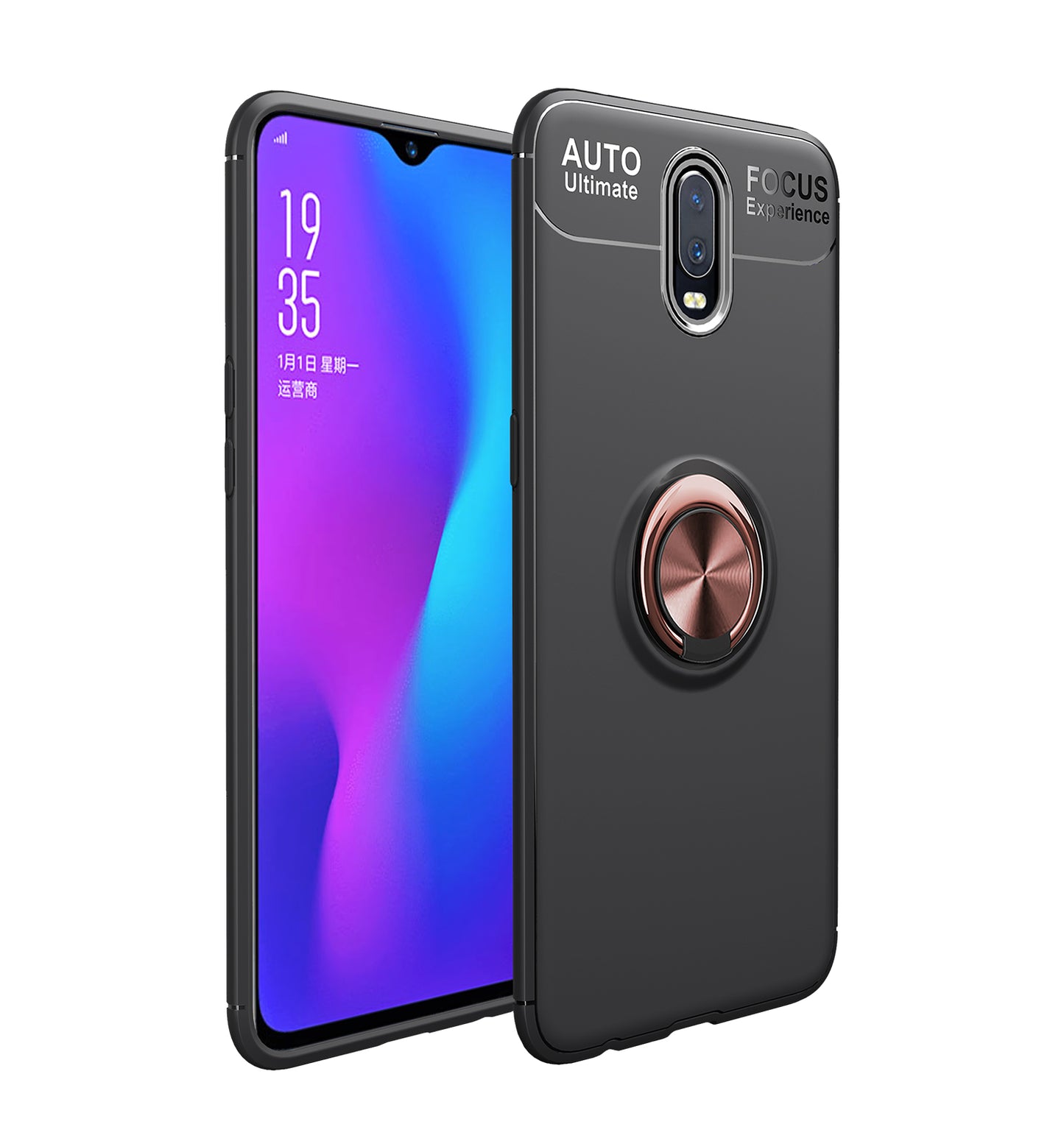 Finger Ring Kickstand TPU Case for OnePlus 7 (Built-in Metal Sheet)