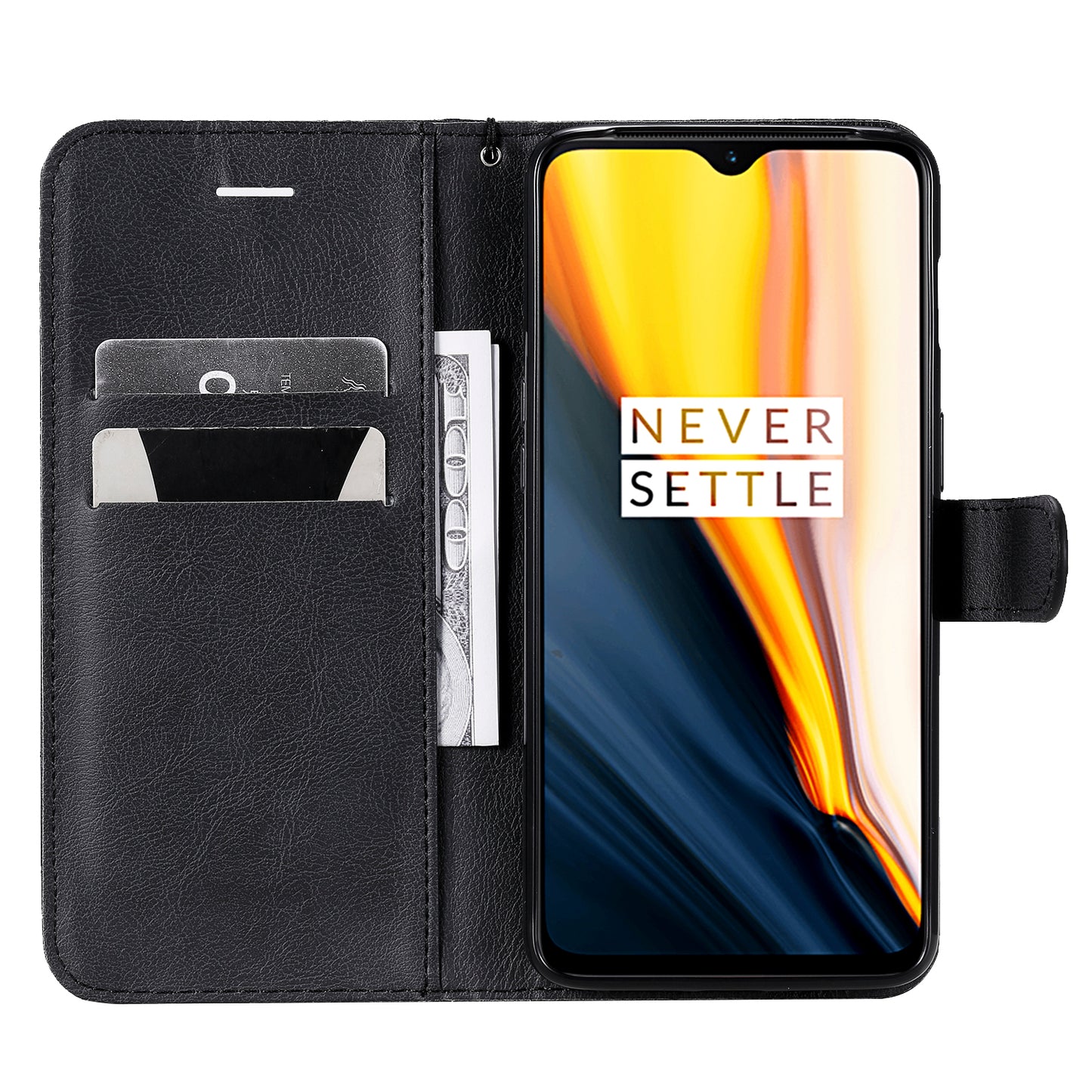 KT Leather Series-2 Wallet Leather Stand Case for OnePlus 7