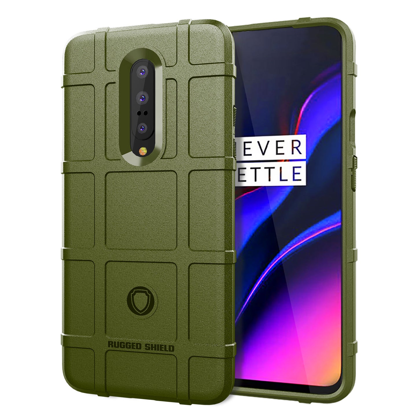 Shock-proof Rugged Square Grid Texture TPU Back Case for OnePlus 7 Pro