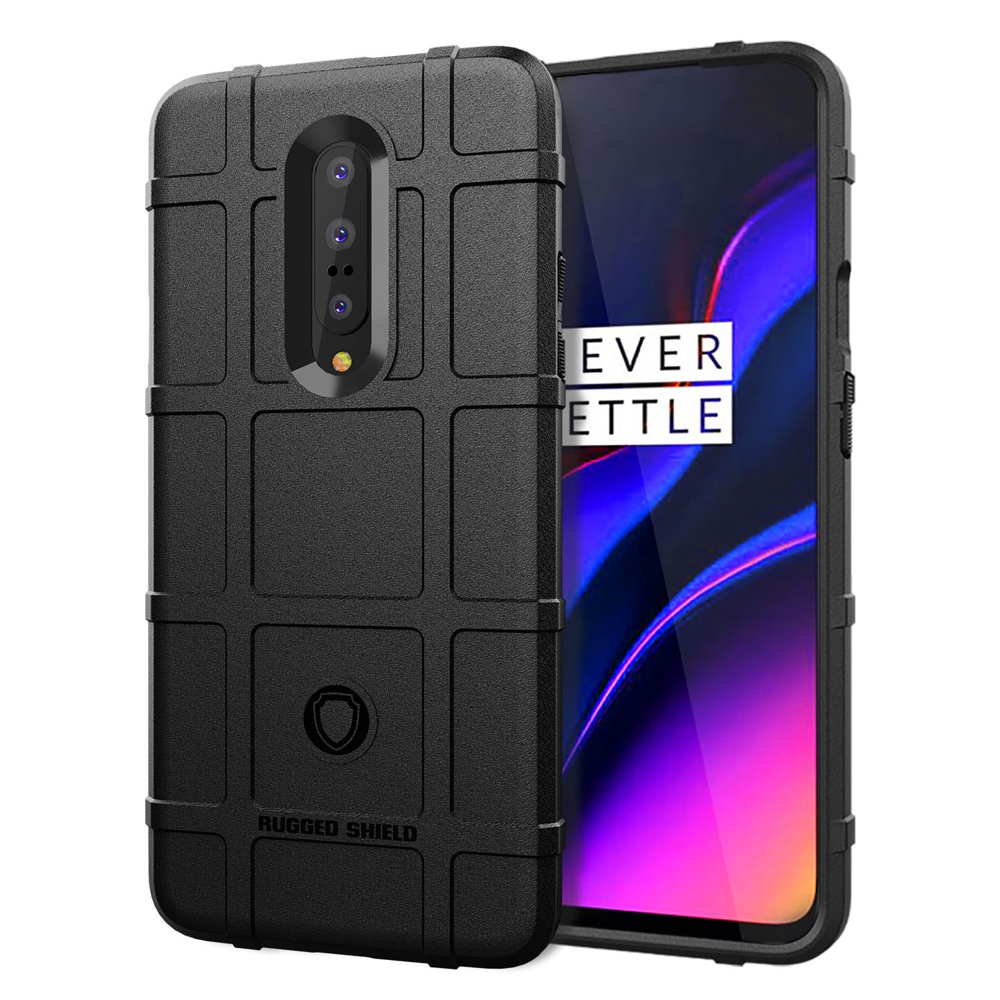 Shock-proof Rugged Square Grid Texture TPU Back Case for OnePlus 7 Pro