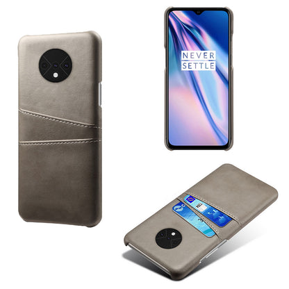 KSQ Double Card Slots PU Leather Coated Hard PC Case for OnePlus 7T