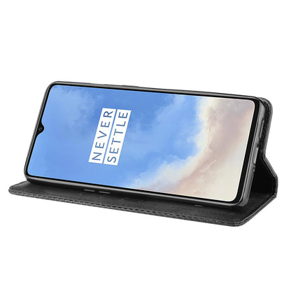 Retro Auto-absorbed Stylish Leather Phone Casing for OnePlus 7T