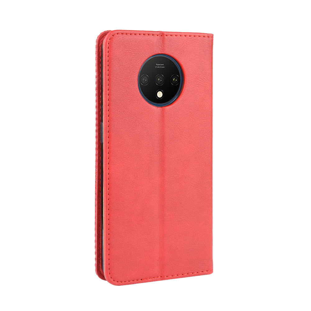 Retro Auto-absorbed Stylish Leather Phone Casing for OnePlus 7T