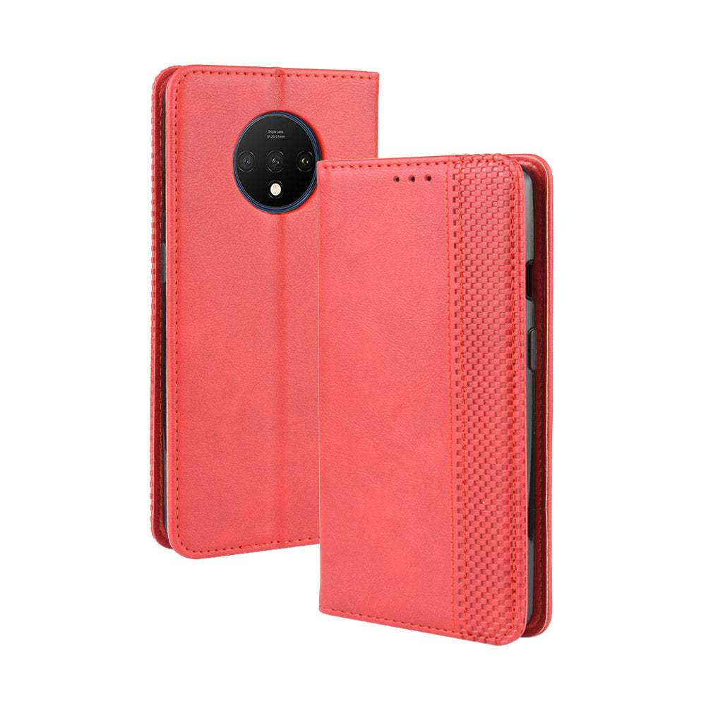 Retro Auto-absorbed Stylish Leather Phone Casing for OnePlus 7T