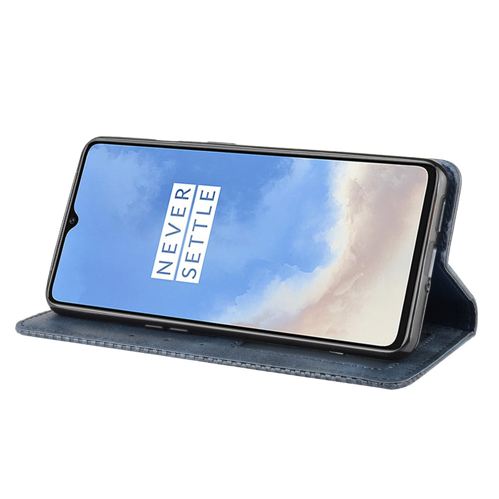 Retro Auto-absorbed Stylish Leather Phone Casing for OnePlus 7T