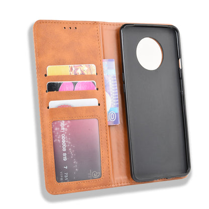 Retro Auto-absorbed Stylish Leather Phone Casing for OnePlus 7T