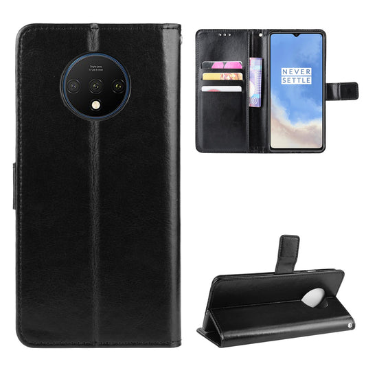 Crazy Horse Skin Leather Wallet Case Shell for OnePlus 7T