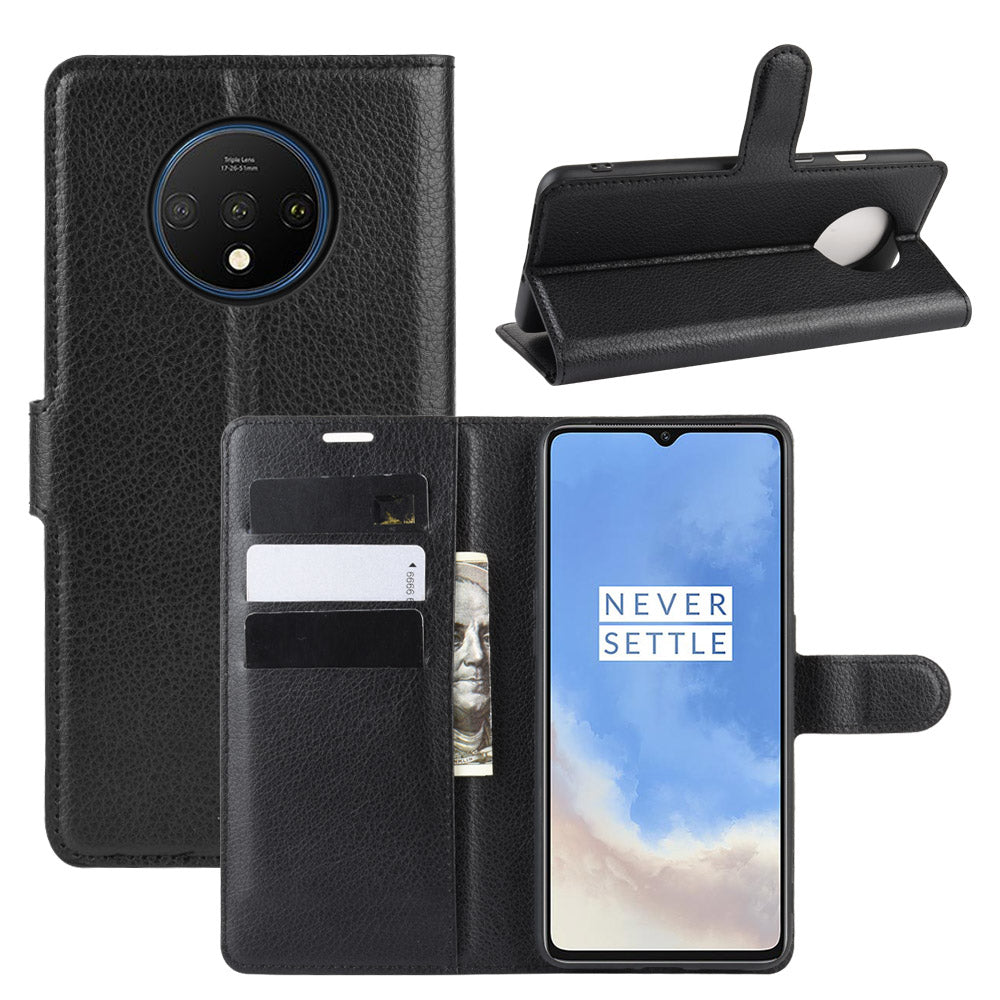 Litchi Grain Wallet Leather Phone Cover for OnePlus 7T