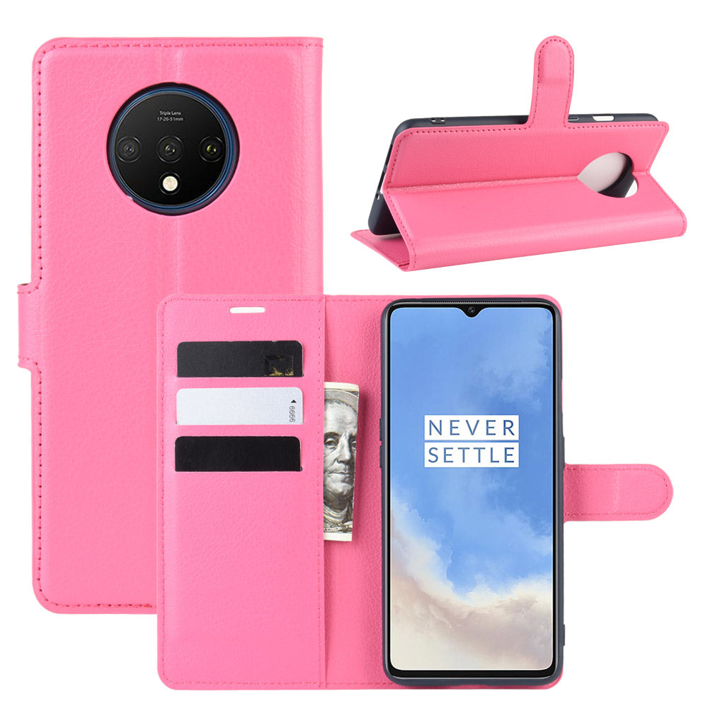 Litchi Grain Wallet Leather Phone Cover for OnePlus 7T