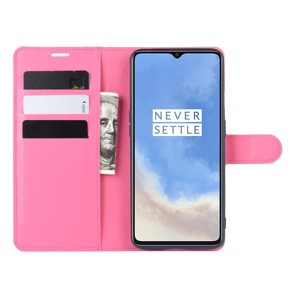 Litchi Grain Wallet Leather Phone Cover for OnePlus 7T