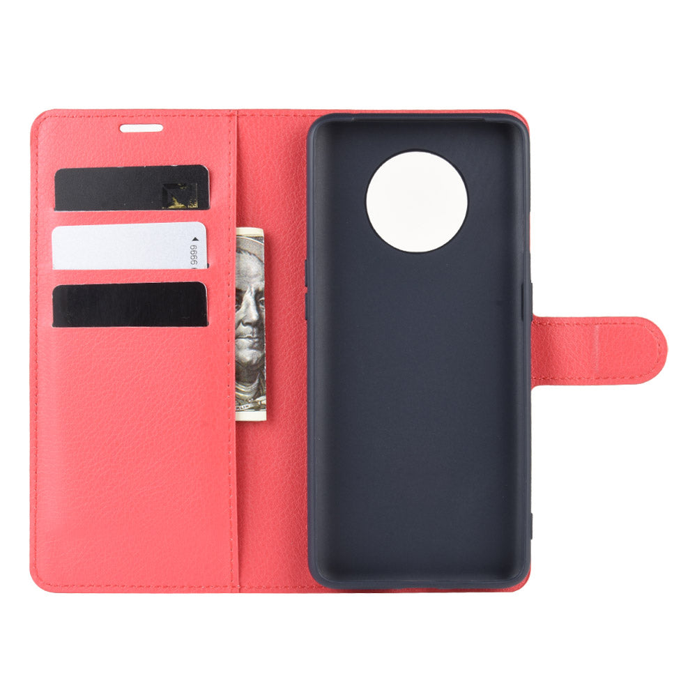 Litchi Grain Wallet Leather Phone Cover for OnePlus 7T