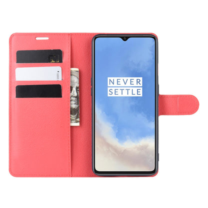 Litchi Grain Wallet Leather Phone Cover for OnePlus 7T