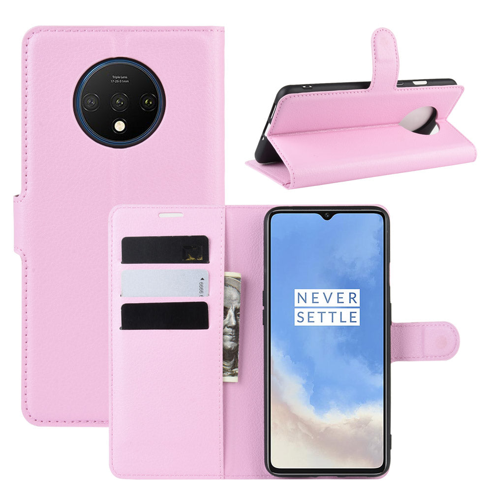 Litchi Grain Wallet Leather Phone Cover for OnePlus 7T