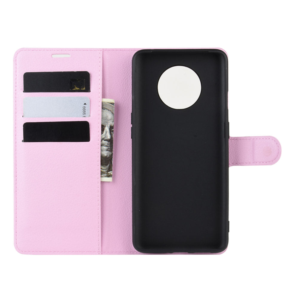 Litchi Grain Wallet Leather Phone Cover for OnePlus 7T