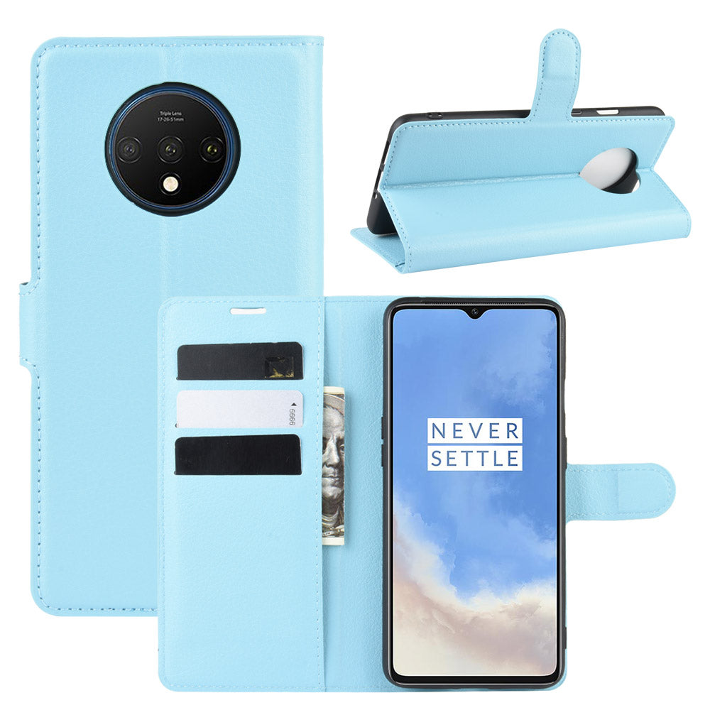 Litchi Grain Wallet Leather Phone Cover for OnePlus 7T