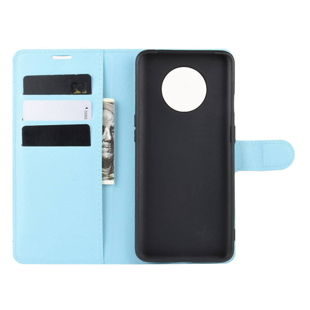 Litchi Grain Wallet Leather Phone Cover for OnePlus 7T