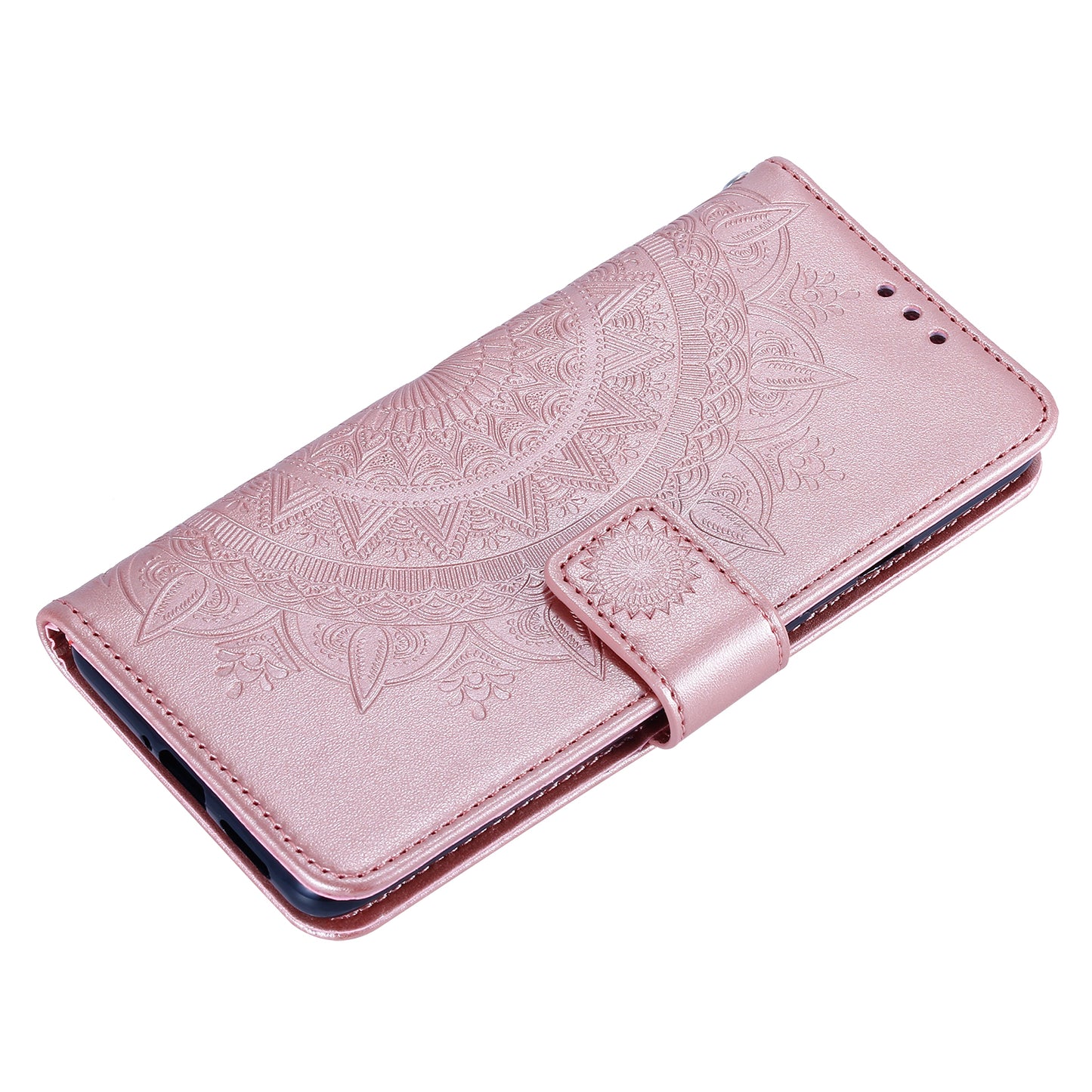 Imprint Flower Leather Wallet Phone Casing with Stand for OnePlus 7T