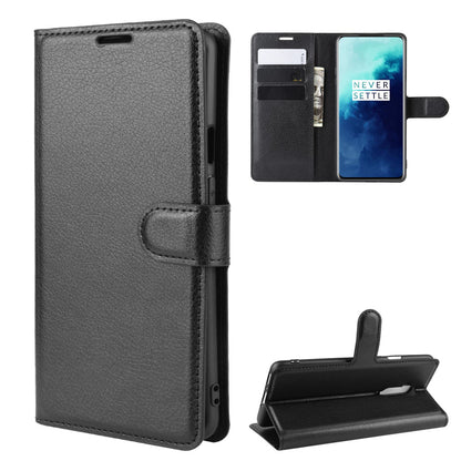 Litchi Grain Wallet Leather Phone Cover for OnePlus 7T Pro