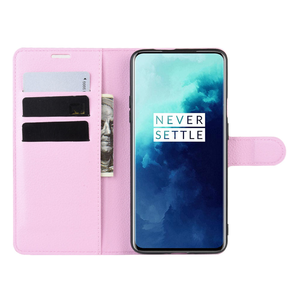 Litchi Grain Wallet Leather Phone Cover for OnePlus 7T Pro