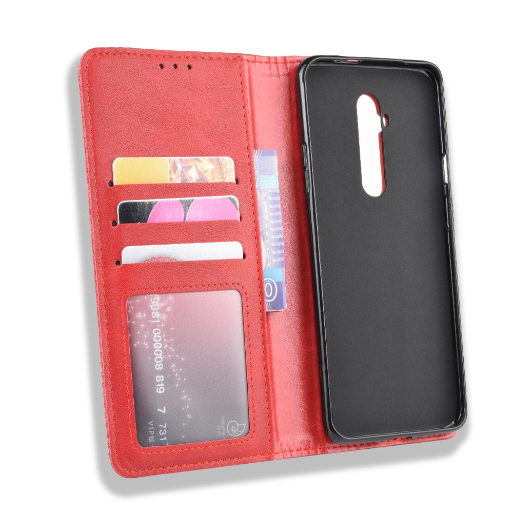 Retro Style Auto-absorbed Leather Casing Phone Shell for OnePlus 7T Pro