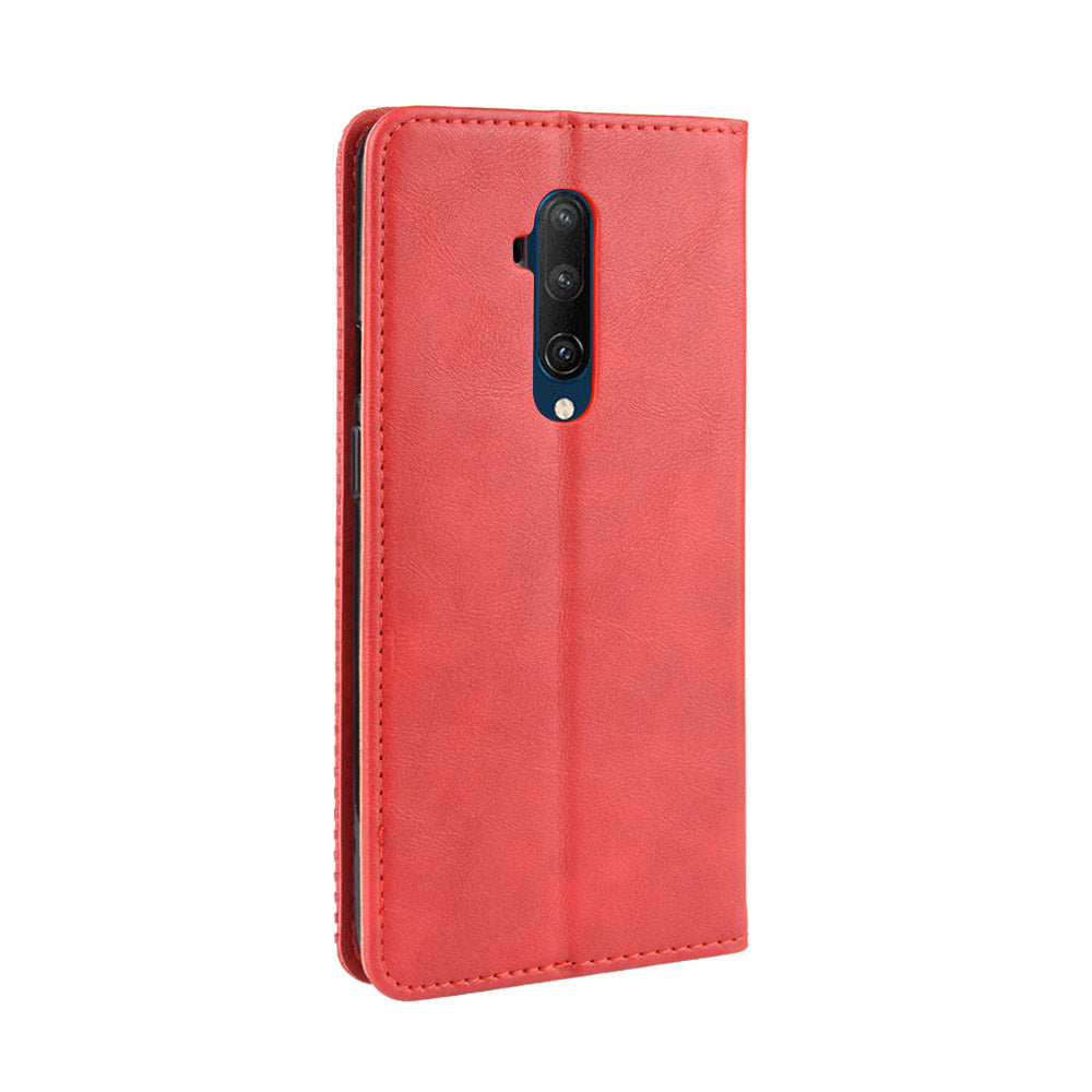 Retro Style Auto-absorbed Leather Casing Phone Shell for OnePlus 7T Pro