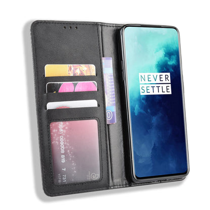 Retro Style Auto-absorbed Leather Casing Phone Shell for OnePlus 7T Pro