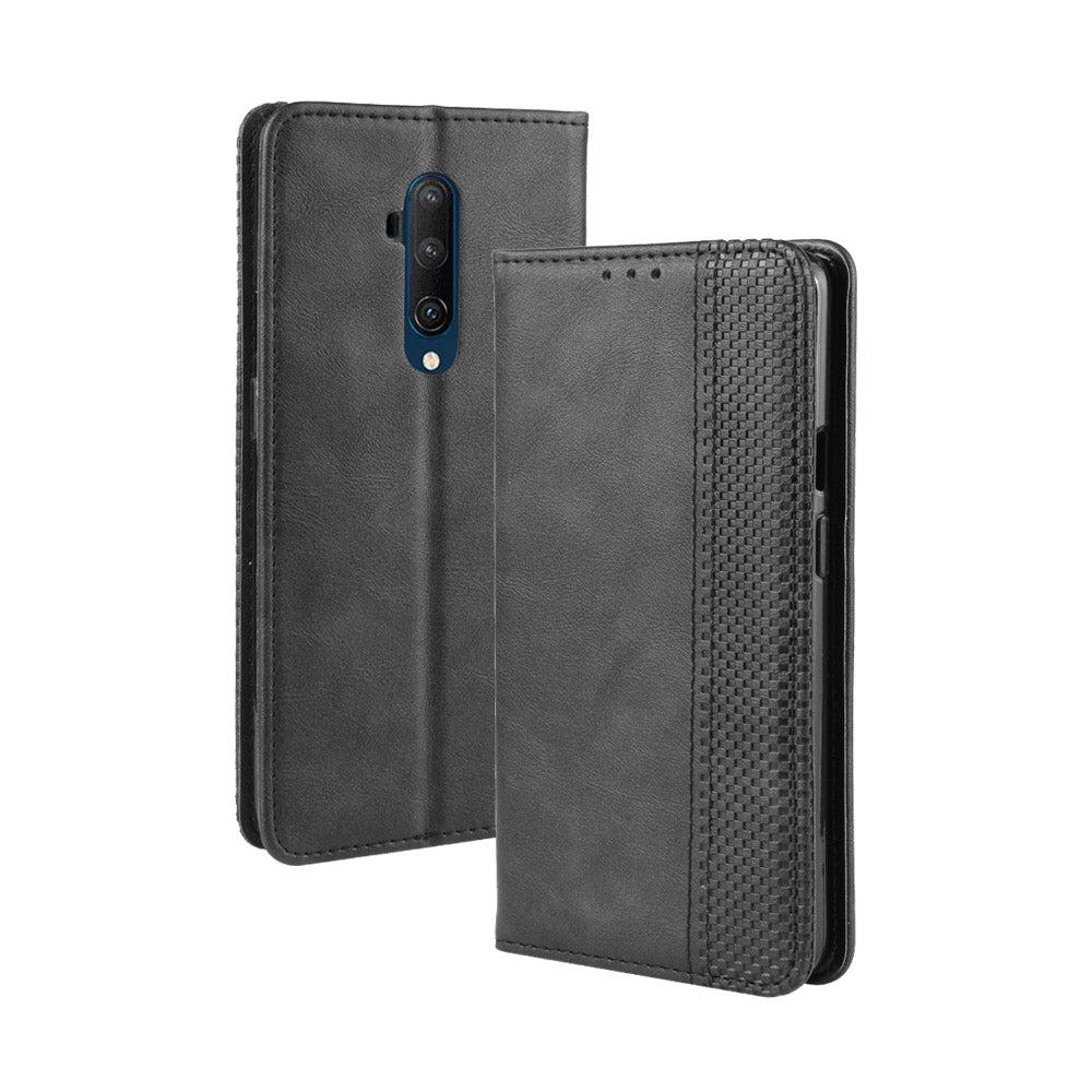 Retro Style Auto-absorbed Leather Casing Phone Shell for OnePlus 7T Pro