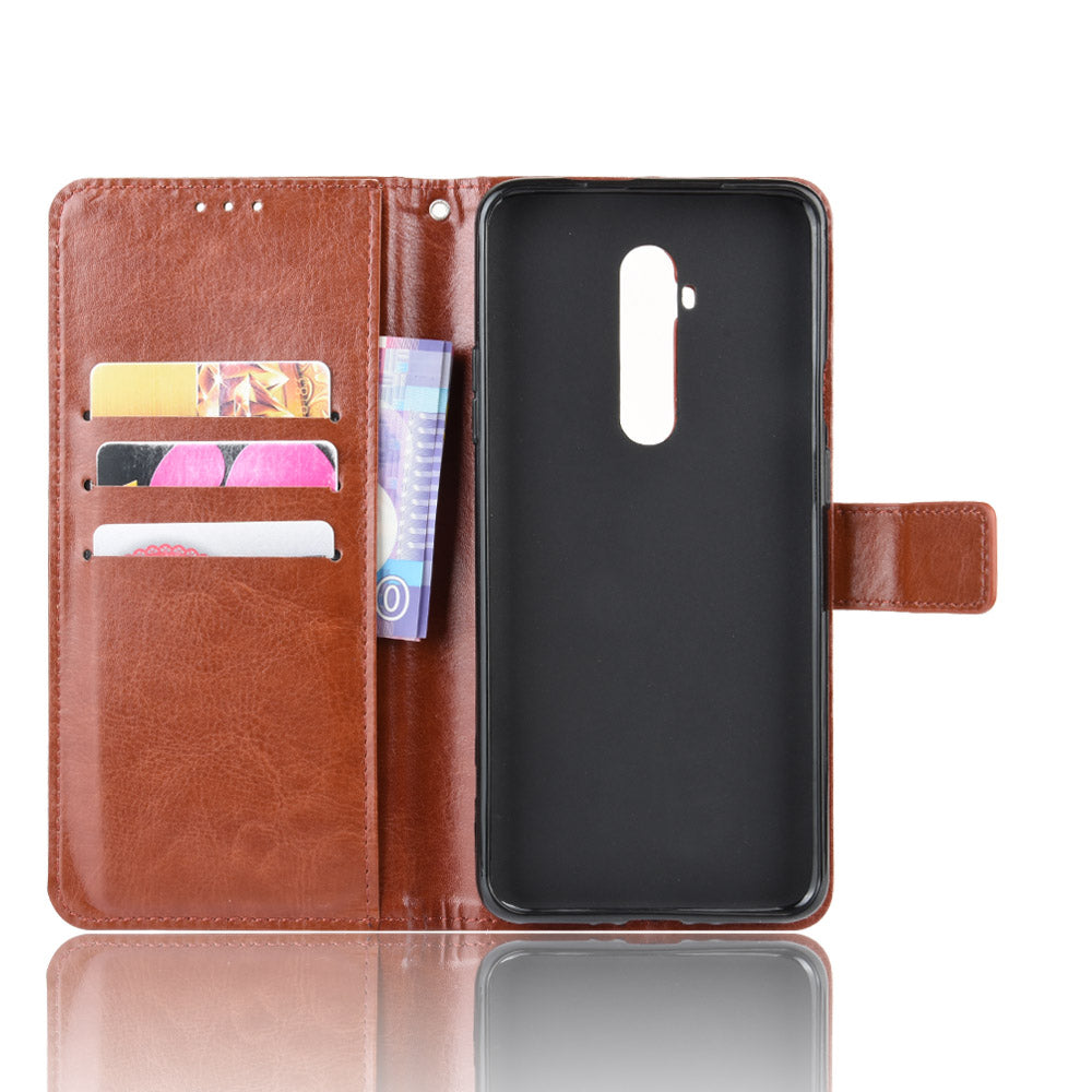 Crazy Horse Texture Leather Wallet Phone Shell Casing for OnePlus 7T Pro