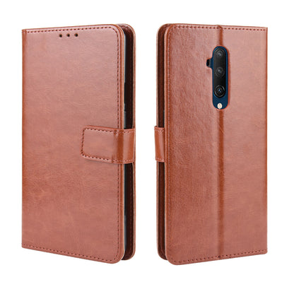 Crazy Horse Texture Leather Wallet Phone Shell Casing for OnePlus 7T Pro