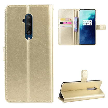 Crazy Horse Texture Leather Wallet Phone Shell Casing for OnePlus 7T Pro