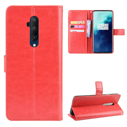 Crazy Horse Texture Leather Wallet Phone Shell Casing for OnePlus 7T Pro