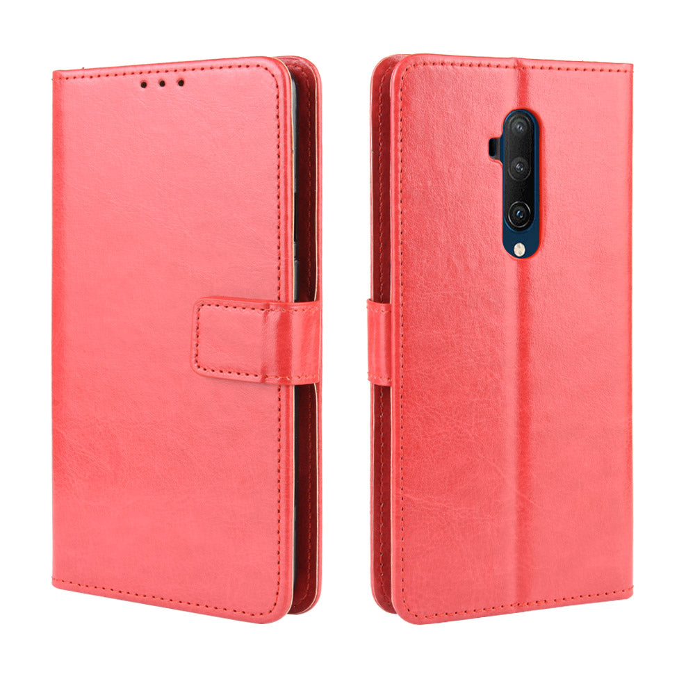 Crazy Horse Texture Leather Wallet Phone Shell Casing for OnePlus 7T Pro