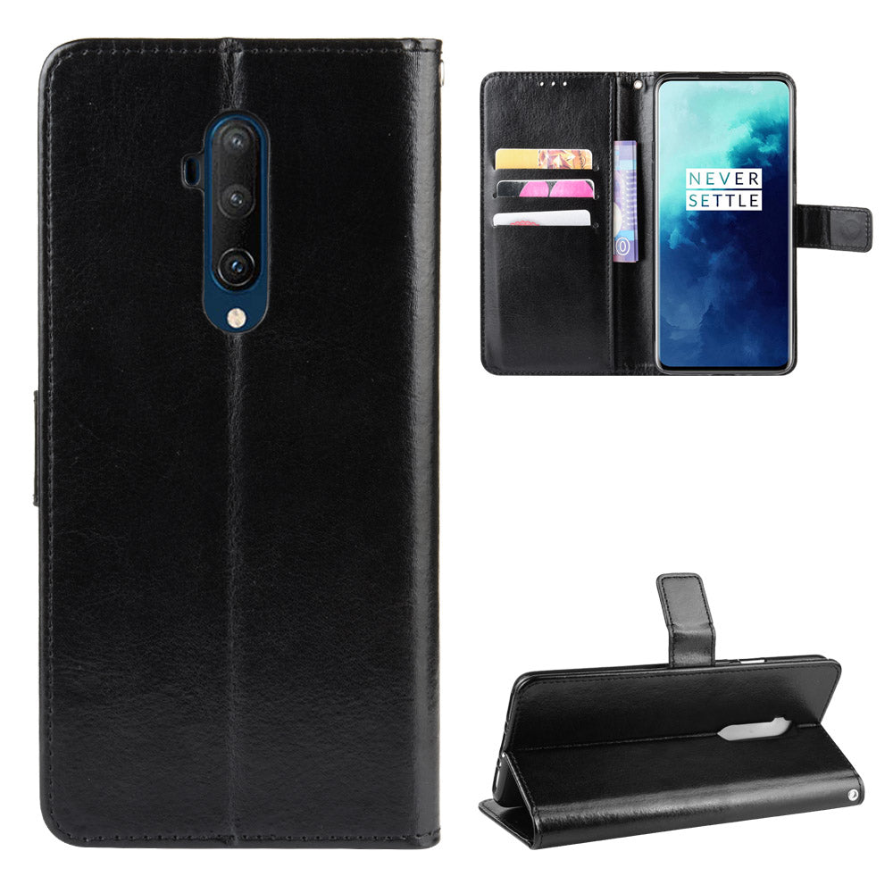 Crazy Horse Texture Leather Wallet Phone Shell Casing for OnePlus 7T Pro