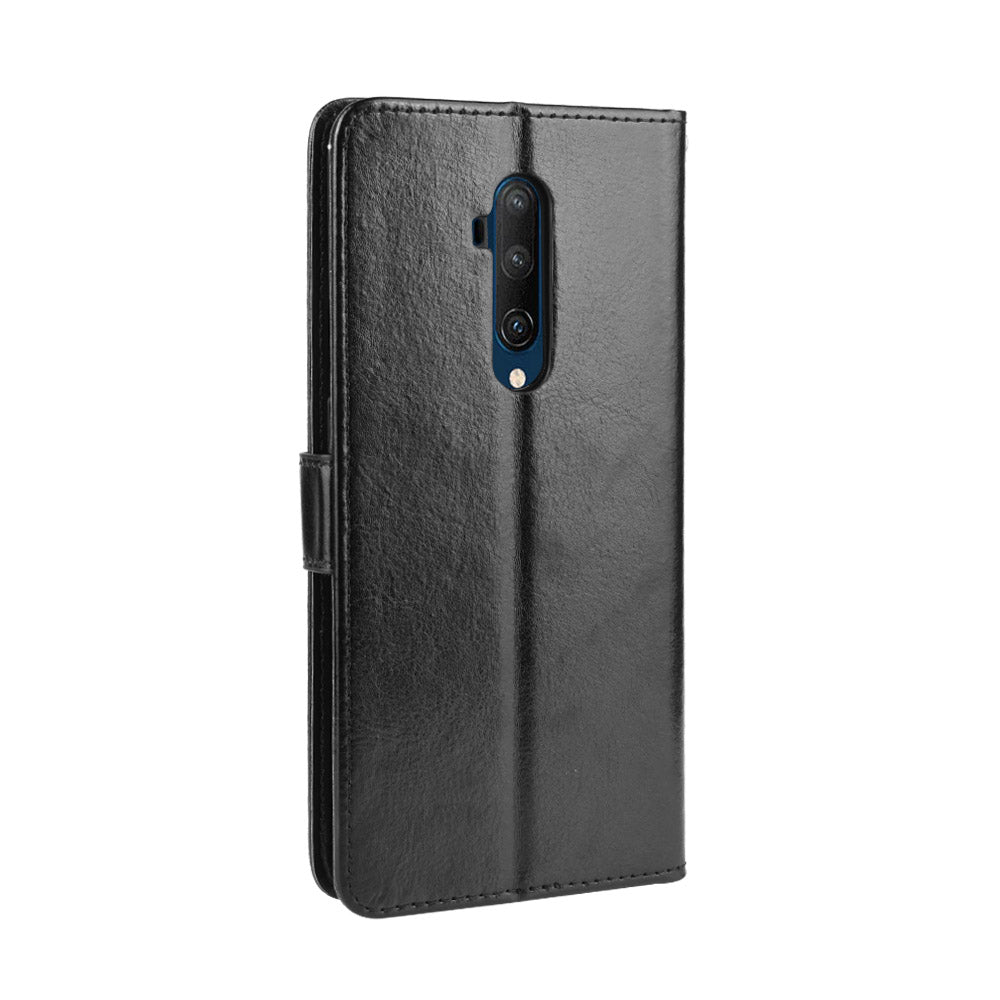 Crazy Horse Texture Leather Wallet Phone Shell Casing for OnePlus 7T Pro