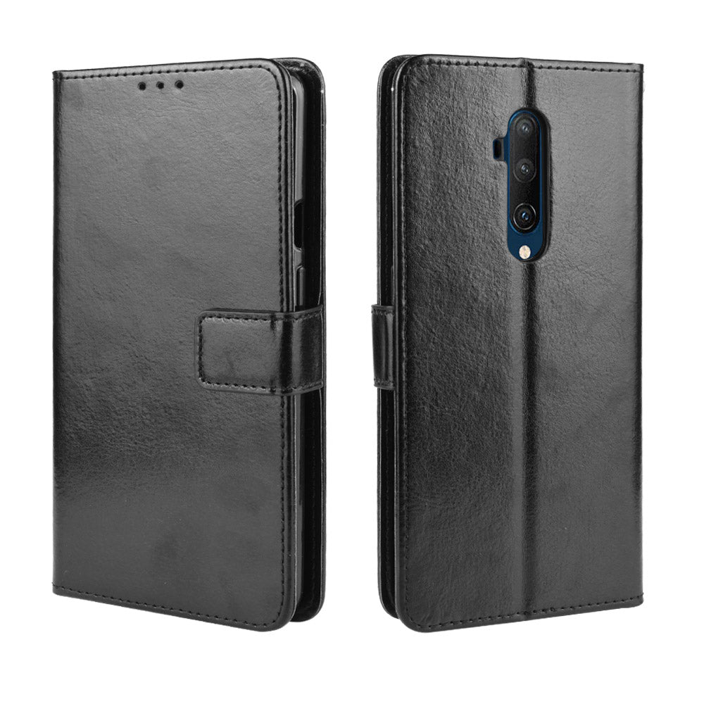 Crazy Horse Texture Leather Wallet Phone Shell Casing for OnePlus 7T Pro