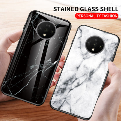 Marble Grain Tempered Glass PC + TPU Mobile Casing for OnePlus 7T