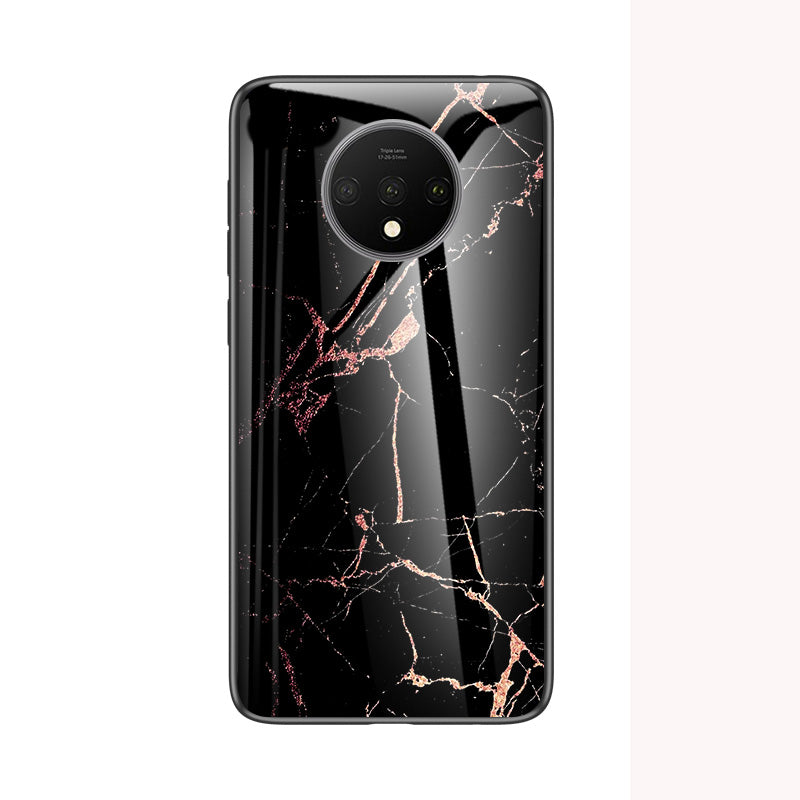 Marble Grain Tempered Glass PC + TPU Mobile Casing for OnePlus 7T