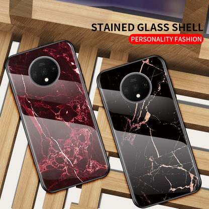 Marble Grain Tempered Glass PC + TPU Mobile Casing for OnePlus 7T