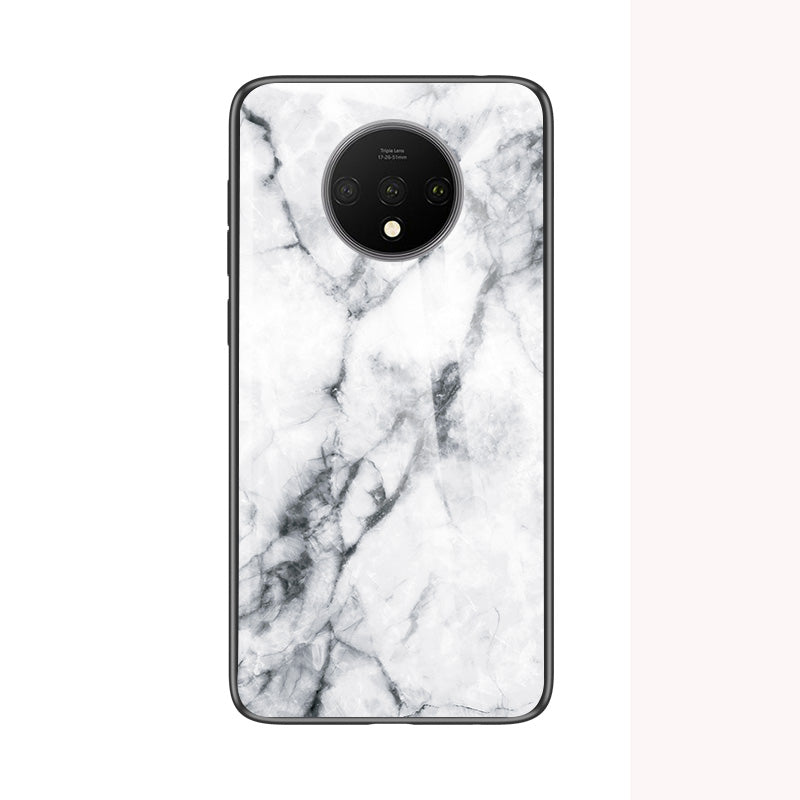 Marble Grain Tempered Glass PC + TPU Mobile Casing for OnePlus 7T